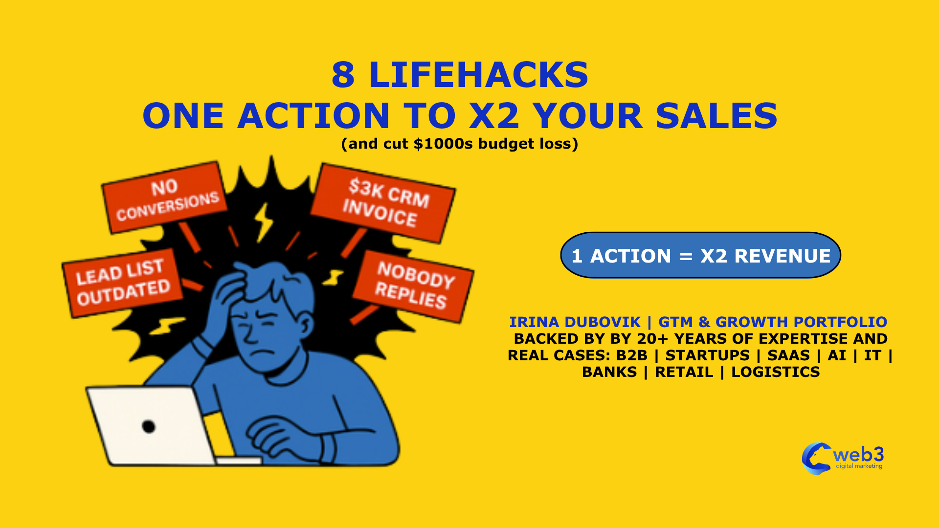 8 Lifehacks = One Action to X2 Your Sales
