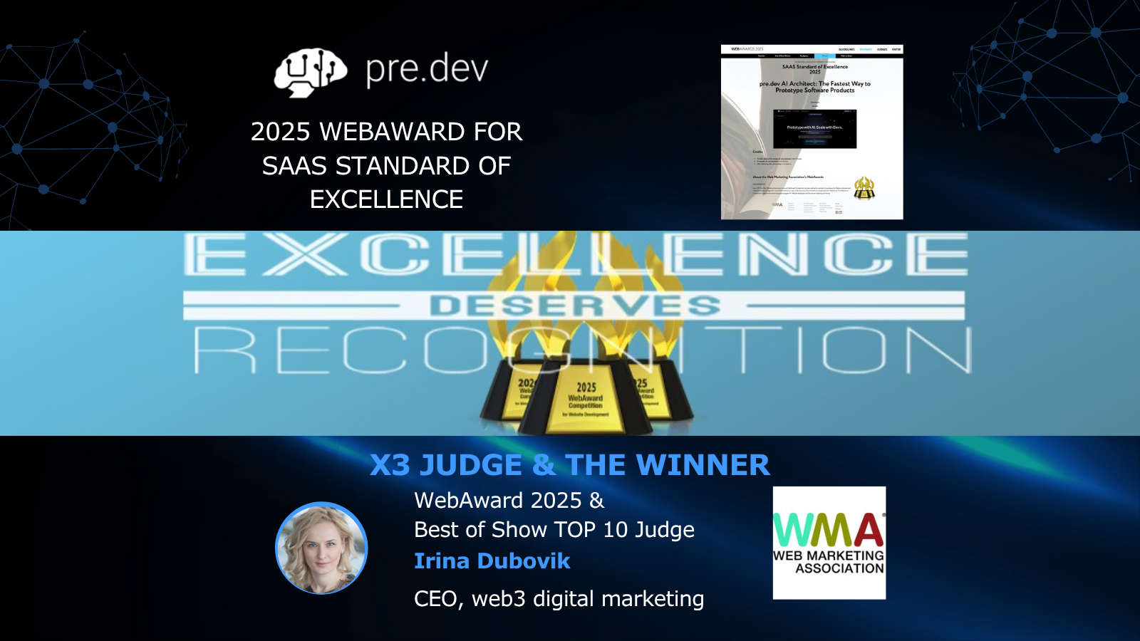 Honored to share this milestone: 🏆 3× WebAward Judge & 2025 Best of Show Top 10 Judge
