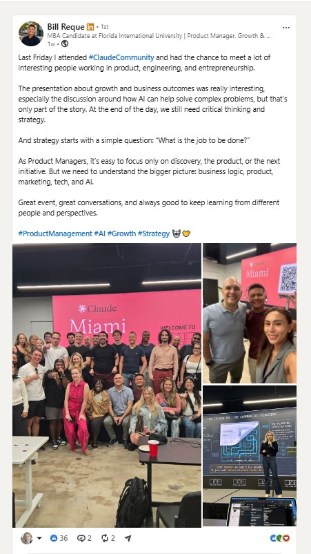 LinkedIn review by Product Manager Bill Reque about AI, strategy, JTBD and AARRR 2.0.